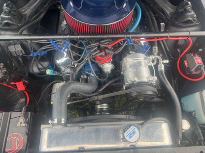 1966 Mustang Blue Coupe White Stripes