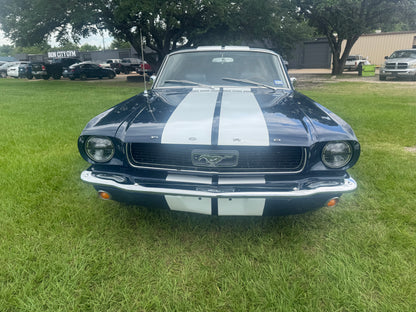 1966 Mustang Blue Coupe White Stripes