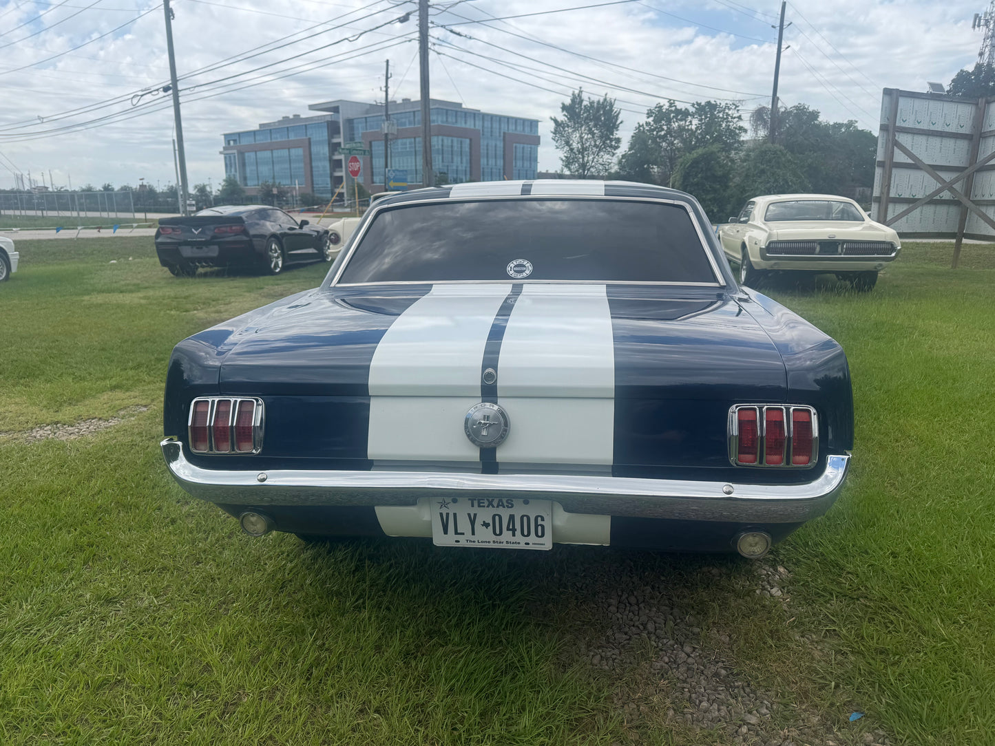 1966 Mustang Blue Coupe White Stripes