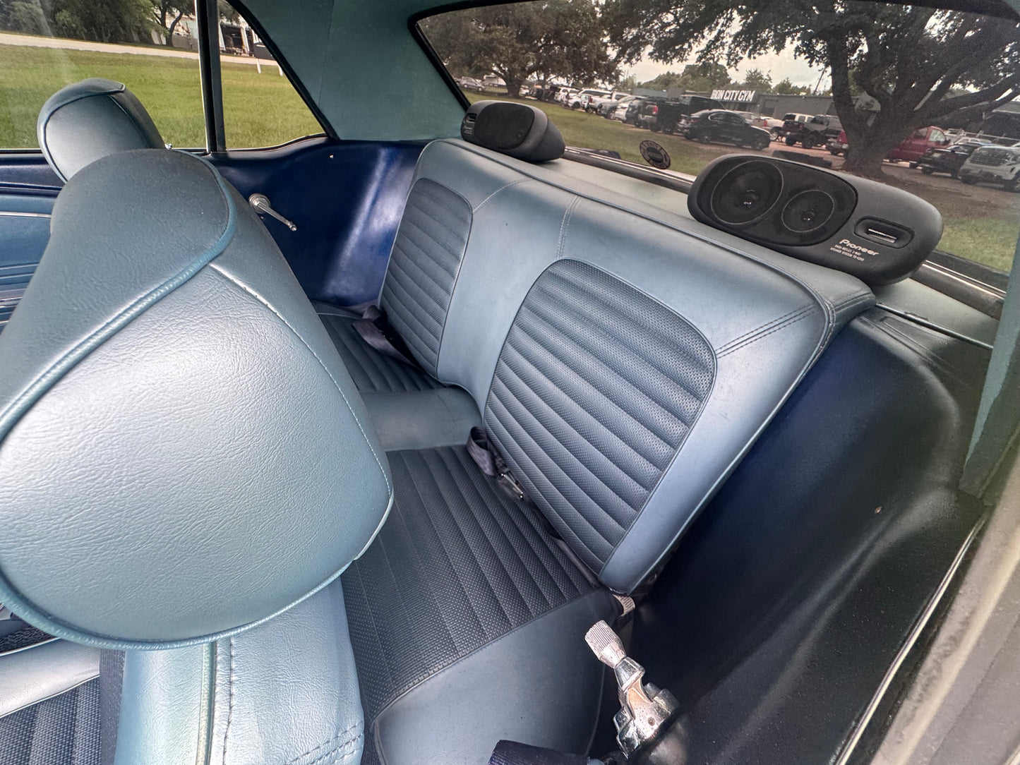1966 Mustang Blue Coupe White Stripes