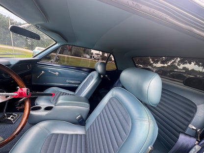 1966 Mustang Blue Coupe White Stripes