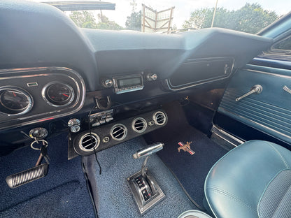 1966 Mustang Blue Coupe White Stripes