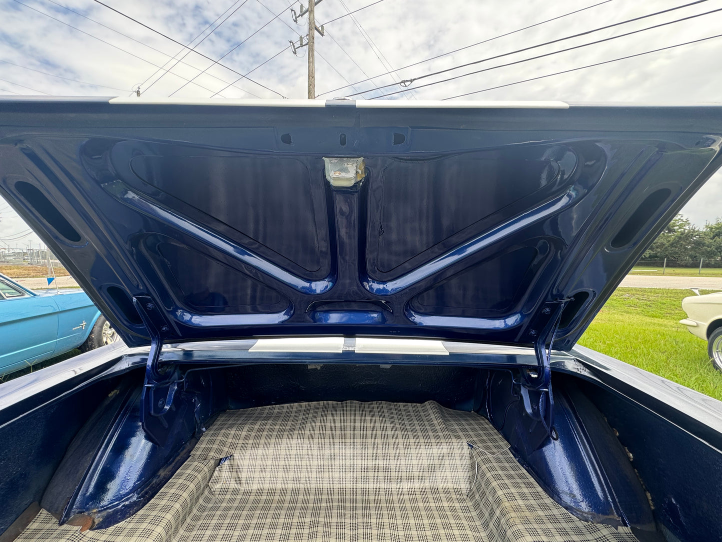 1966 Mustang Blue Coupe White Stripes