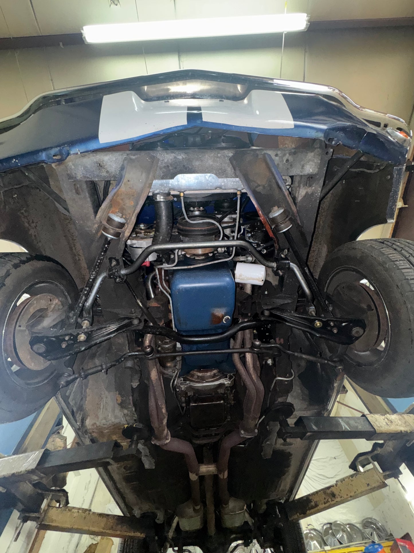 1966 Mustang Blue Coupe White Stripes