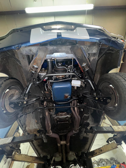 1966 Mustang Blue Coupe White Stripes